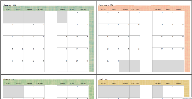 Free calendar printable for paper planners- month on two days Monthly calendar printable free