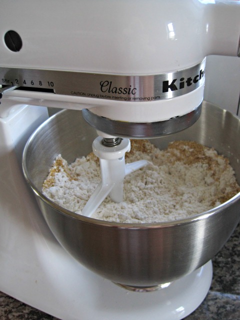 Stir in the dry ingredients kitchenaid s'more smore cookies graham cracker crumbs flour