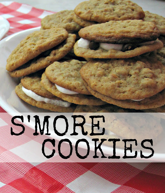 S'More Cookies: S'mores are the perfect summertime treat, but you can have them all year round with these simple cookies! simple smore s'more cookies marshmallow chocolate chips graham cracker cookies crumbs summertime dessert treat