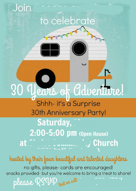 The Invitations | A Retro Camper Anniversary Party Retro RV camper anniversary invitations