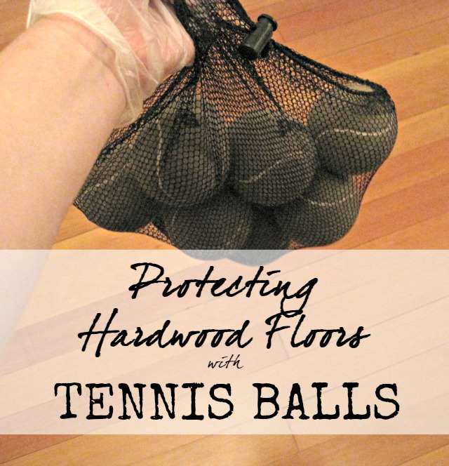 New, beautiful hardwood floors have to be protected from furniture legs- but so many protectors are expensive or just don't work... see how she protected her floor with tennis balls!